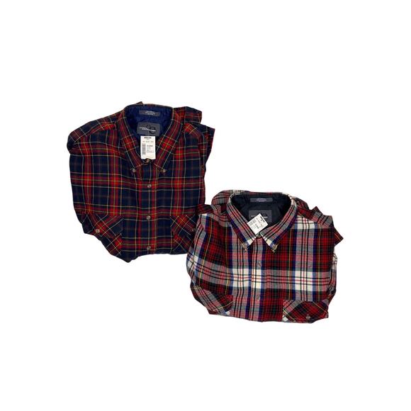 Lot of Two (2) BNWT Vintage Outdoor Exchange Flannel Men's XL Plaid Red - Picture 1 of 8